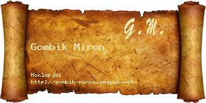 Gombik Miron névjegykártya